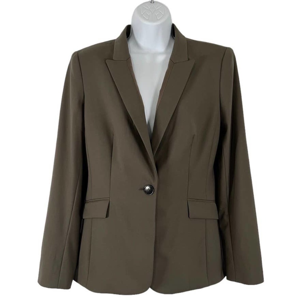 Lafayette 148 Single Button Tailored Blazer Quiet Luxury Stretch Wool Size 8